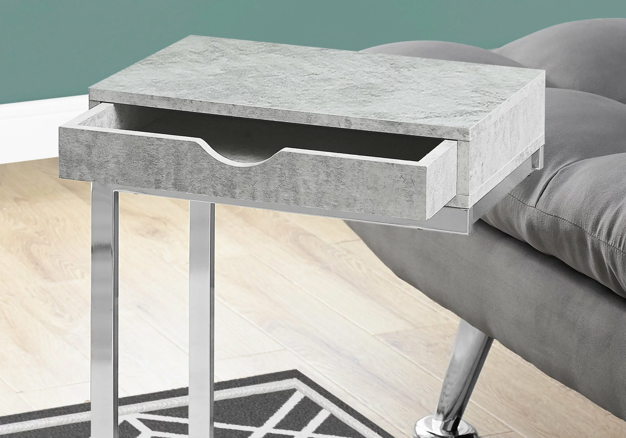 Monarch Specialties Monarch Accent Table - 10.25-in X 24.5-in - Composite - Gray - Image 3