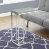 Monarch Specialties Monarch Accent Table - 18.25-in X 25.25-in - Composite - Gray