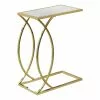 Monarch Specialties Monarch Accent Table - 18.25-in X 24-in - Glass - Gold
