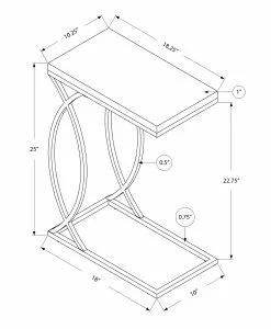 Monarch Specialties Monarch Accent Table - 18.25-in - Composite - Gray