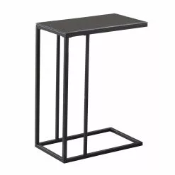 Monarch Specialties Monarch Accent Table - 18.25-in X 24-in - Glass - Black