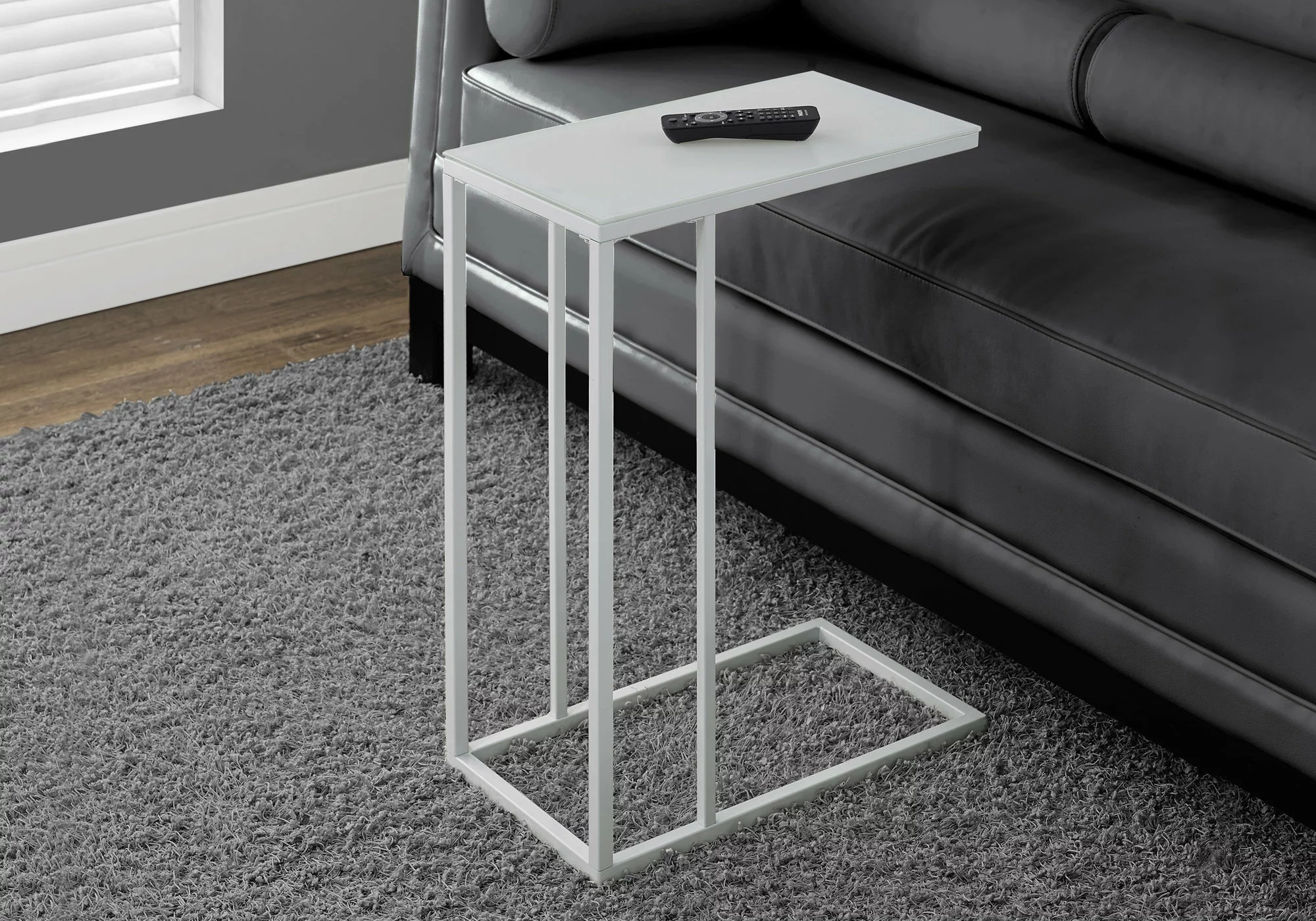 Monarch Specialties Monarch Accent Table - 18.25-in X 24-in - Glass - White