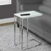 Monarch Specialties Monarch Accent Table - 18.25-in X 24-in - Glass - Chrome