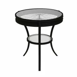 Monarch Specialties Monarch Accent Table - 22.5-in X 24-in - Glass - Black