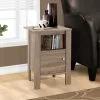 Monarch Specialties Monarch Accent Table - 14-in X 24.25-in - Composite - Dark Taupe
