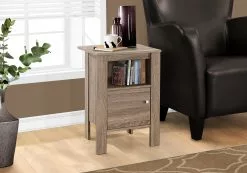 Monarch Specialties Monarch Accent Table - 14-in X 24.25-in - Composite - Dark Taupe