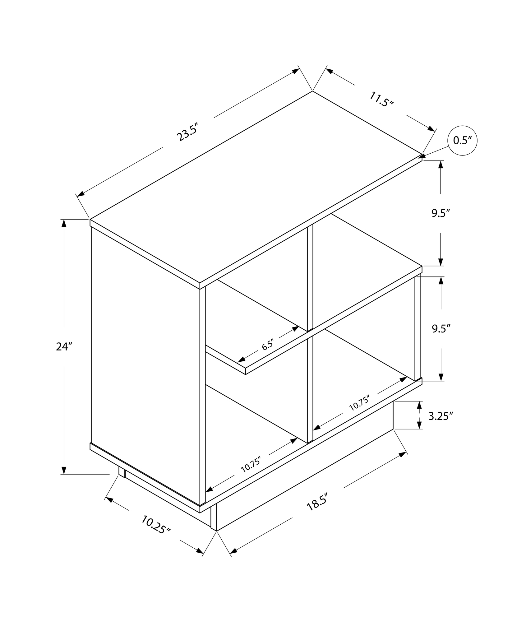 Monarch Specialties Monarch Accent Table - 11.5-in - Composite - Gray - Image 3