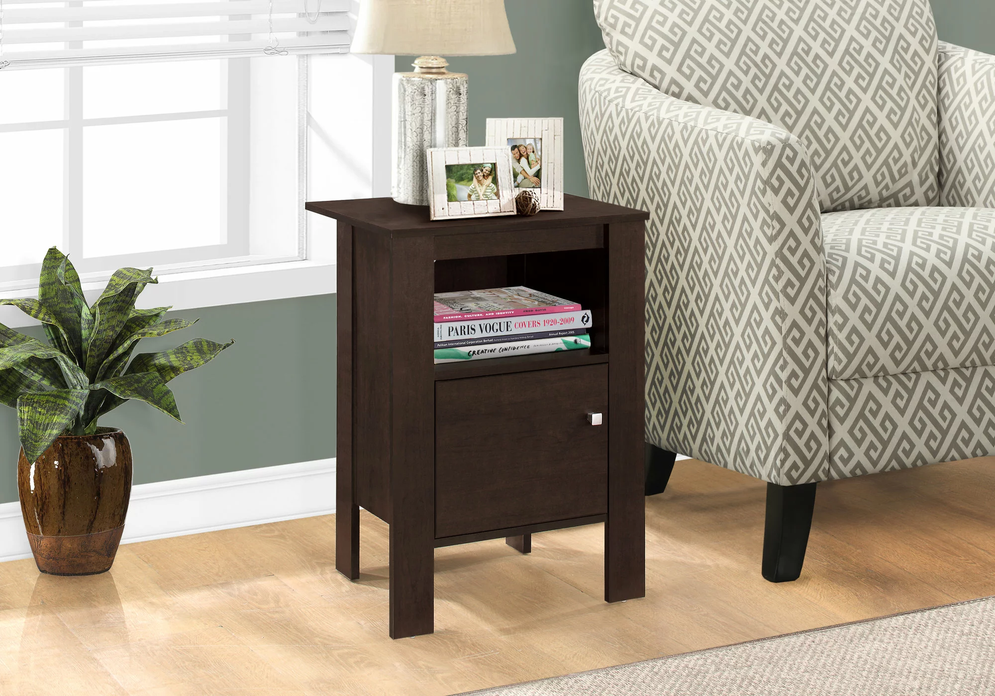 Monarch Specialties Monarch Accent Table - 14-in X 24.25-in - Composite - Cappuccino - Image 3