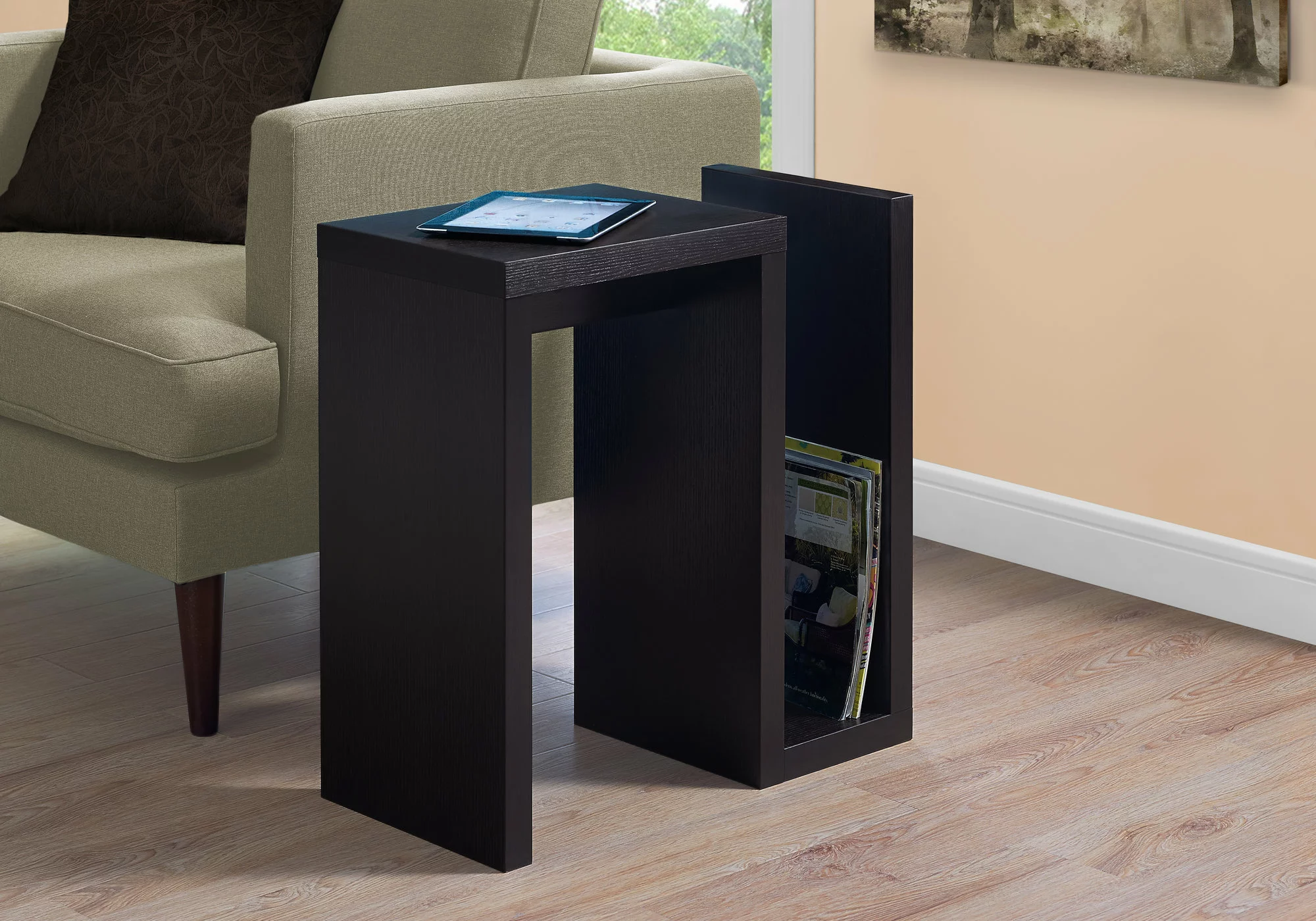Monarch Specialties Monarch Accent Table - 11.5-in X 24-in - Cappuccino