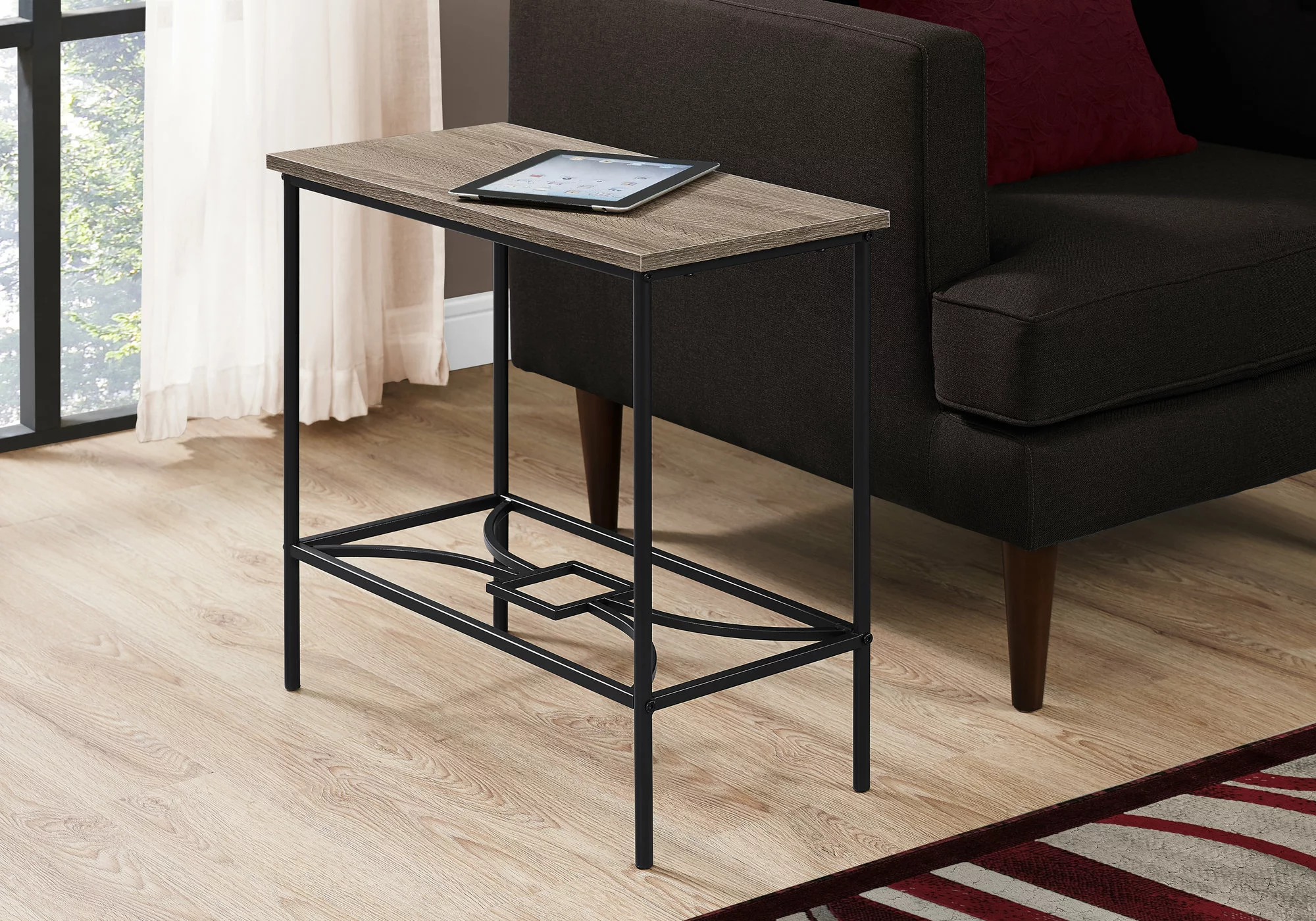 Monarch Specialties Monarch Accent Table - 11.75-in X 22-in - Composite - Dark Taupe - Image 3