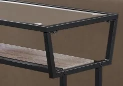 Monarch Specialties Monarch Accent Table - 12-in X 22-in - Glass - Dark Taupe