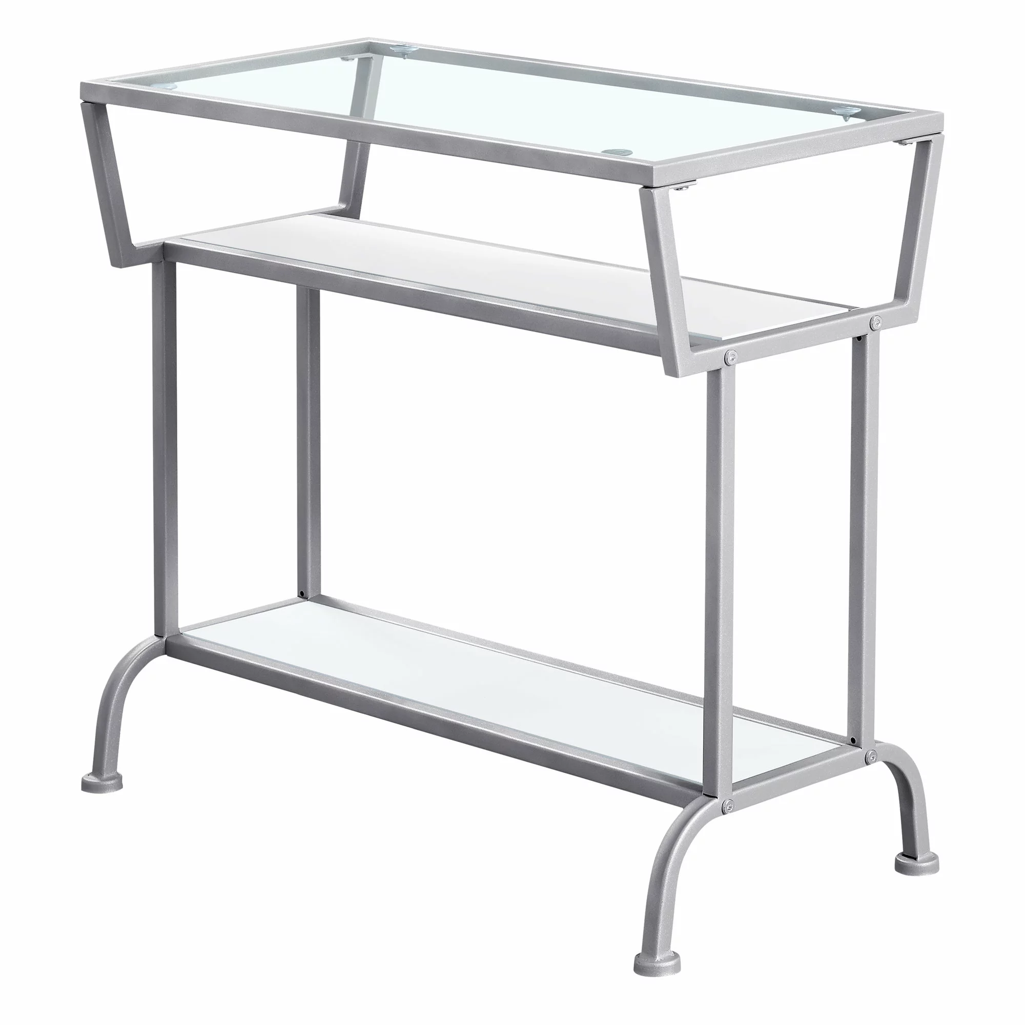 Monarch Specialties Monarch Accent Table - 12-in X 22-in - Glass - White - Image 4
