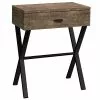 Monarch Specialties Monarch Accent Table 24-in H 1 Drawer - Brown Reclaimed Wood/Black