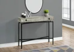 Monarch Specialties Monarch Accent Table - Console Grey Reclaimed Wood And Black 42-in