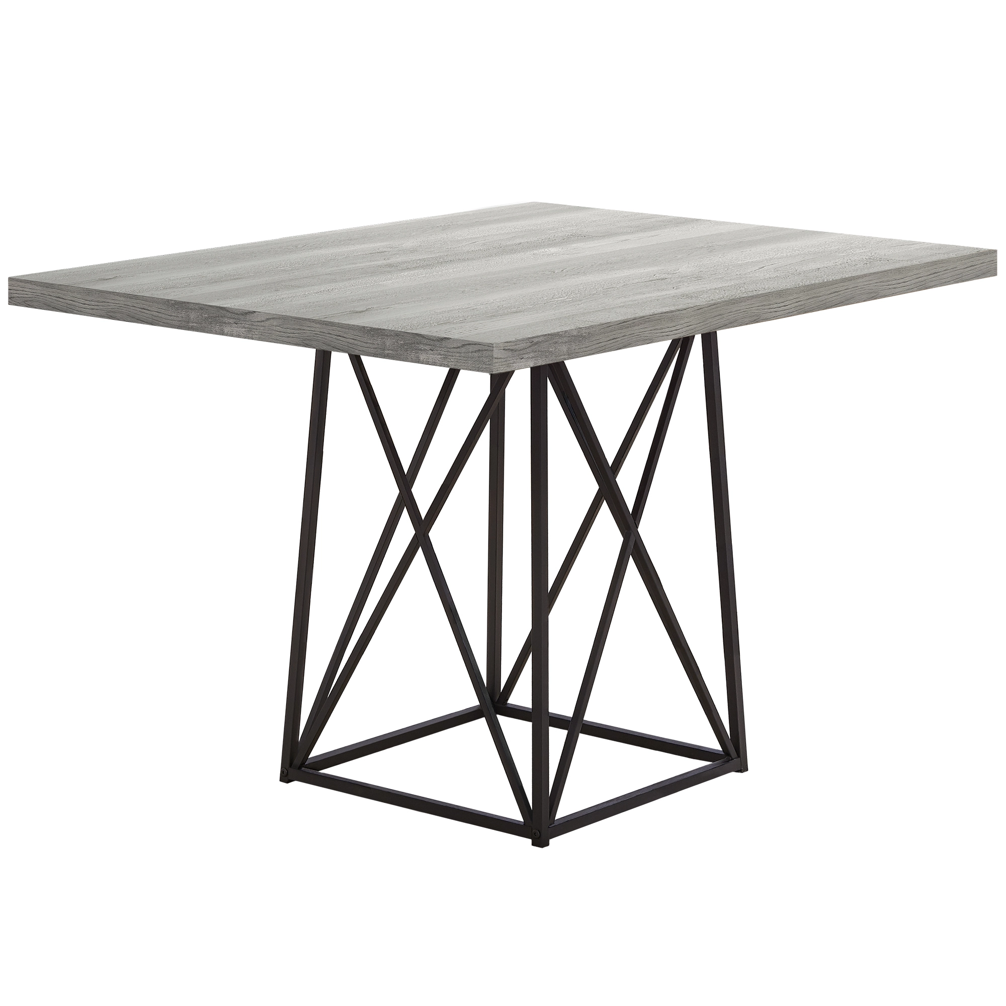 Monarch Specialties Monarch Dining Table - Grey Reclaimed Wood Look/Black - 36-in X 48-in - Image 2