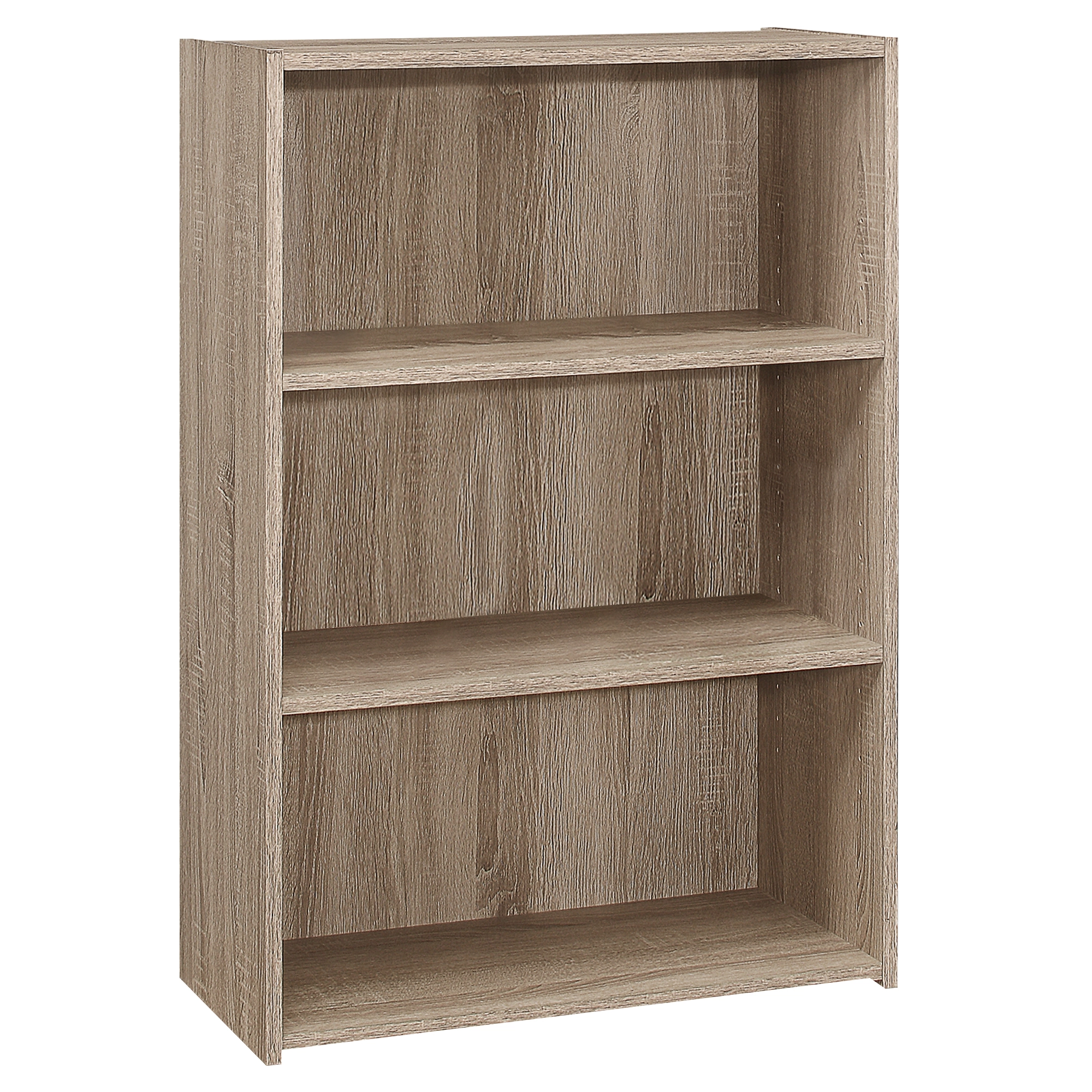 Monarch Specialties Monarch Bookcase With 3 Shelves - Dark Taupe - 36-in H - Image 2