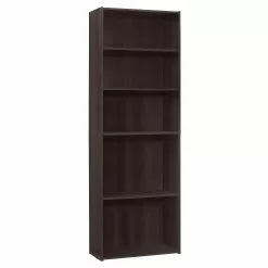 Monarch Specialties Monarch Bookcase With 5 Shelves - Cappuccino - 72-in H