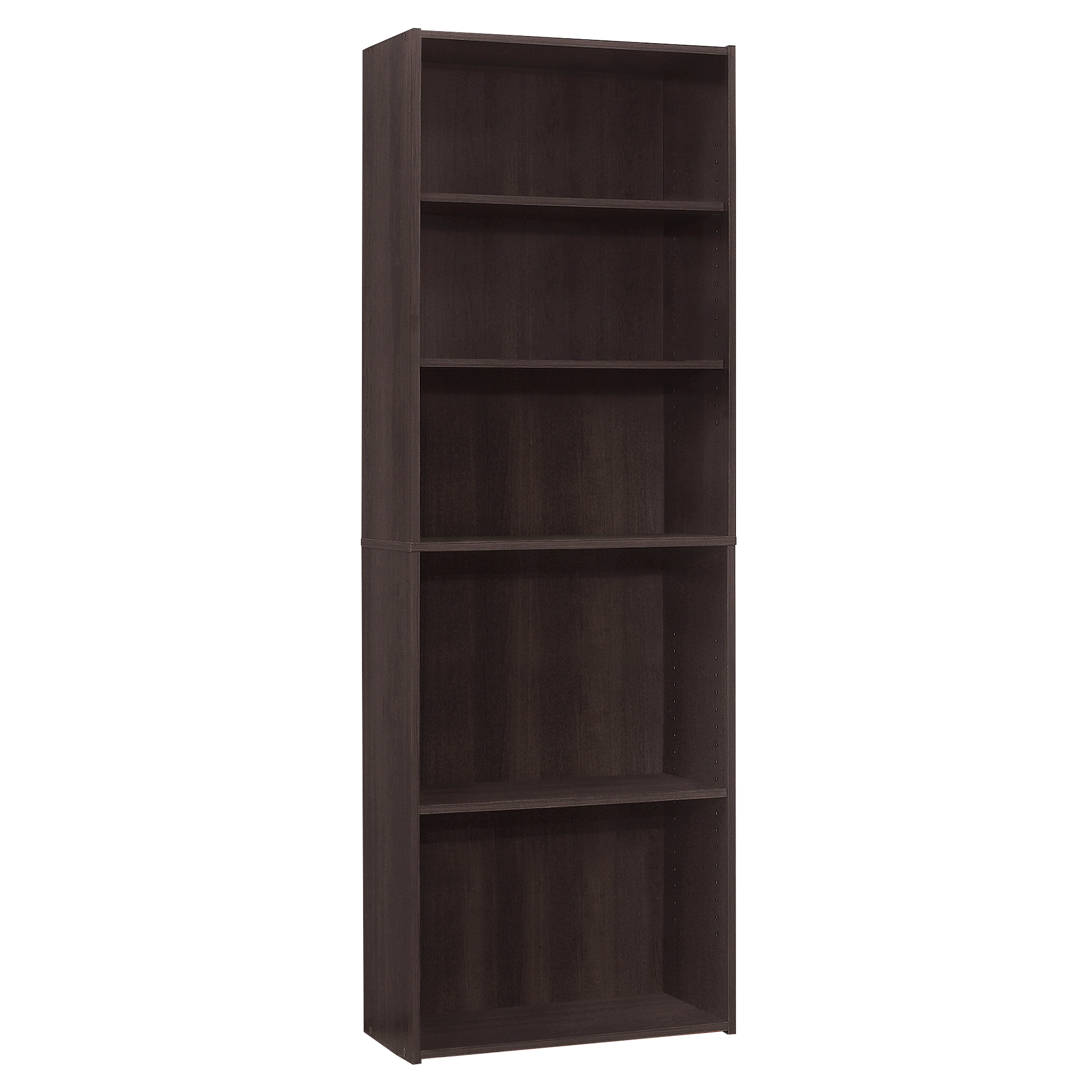 Monarch Specialties Monarch Bookcase With 5 Shelves - Cappuccino - 72-in H