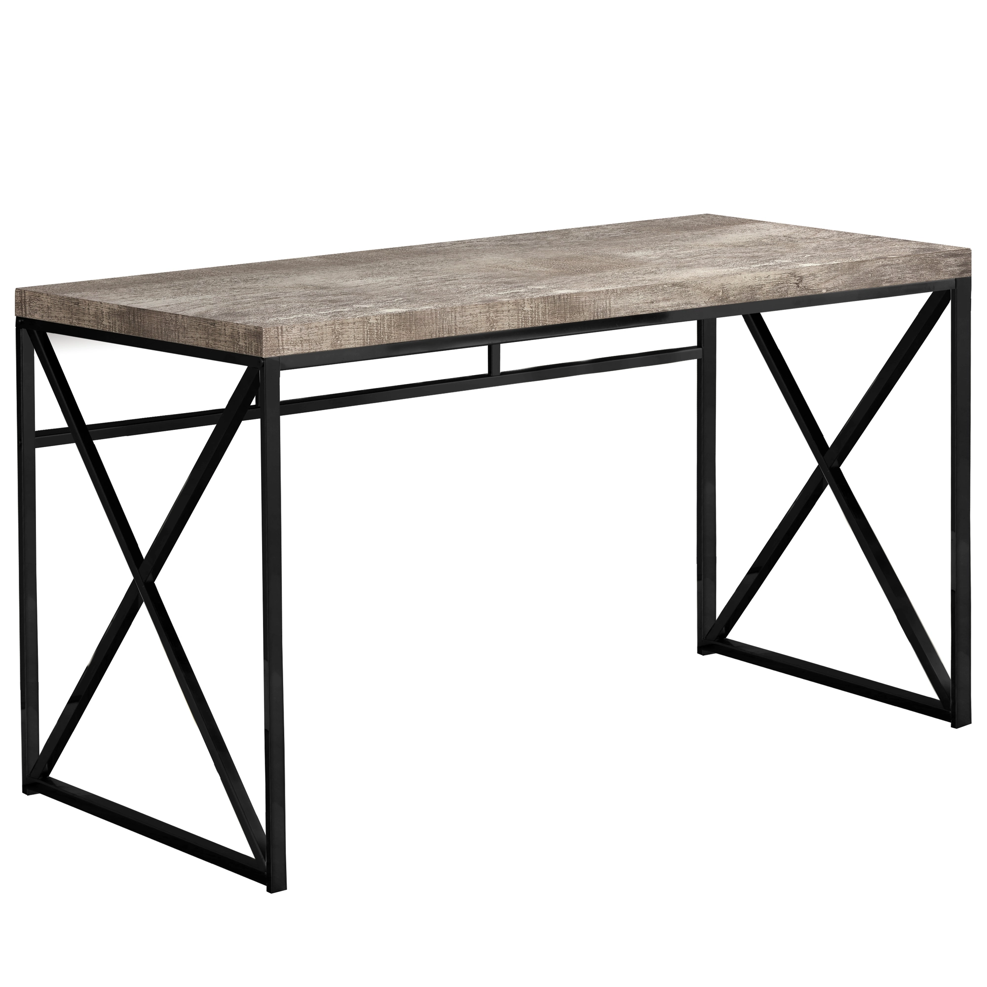 Monarch Specialties Monarch Computer Desk - Taupe Reclaimed Wood / Black Metal - 48-in L - Image 5