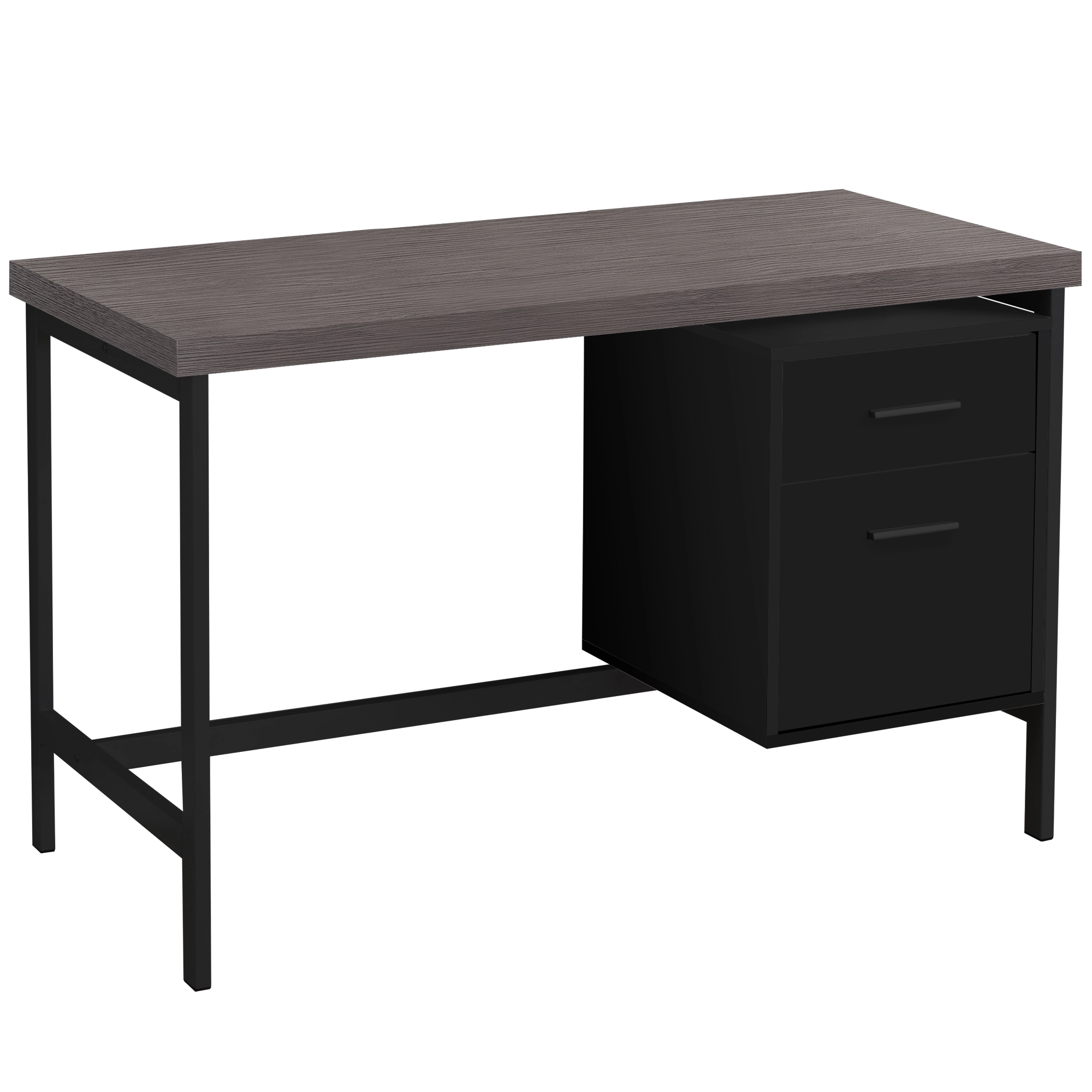 Monarch Specialties Monarch Computer Desk- Black / Grey Top / Black Metal - 48-in L - Image 4