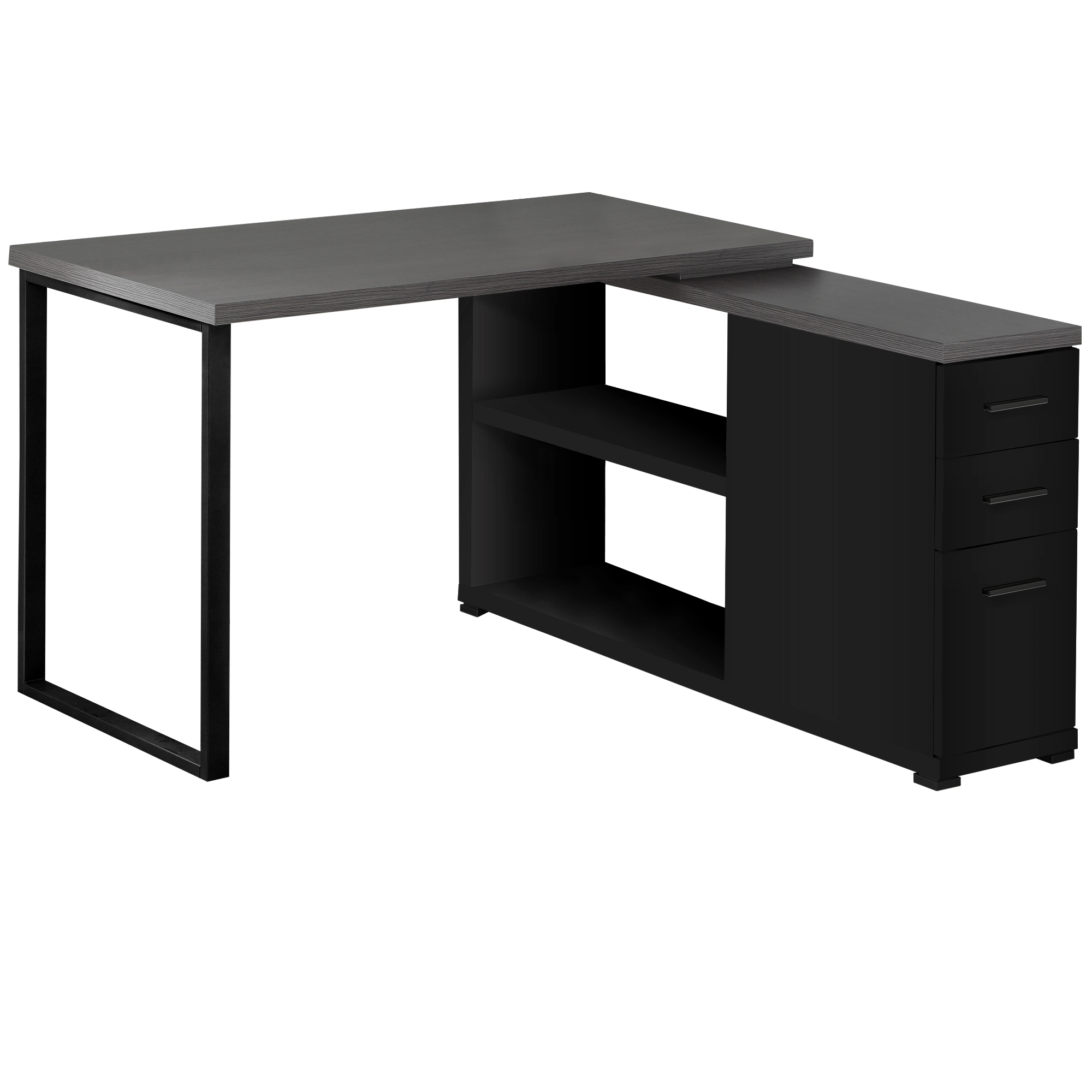 Monarch Specialties Monarch Computer Desk - Black And Grey - Left/Right Facing - Image 5