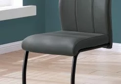 Monarch Specialties Monarch Dining Chairs Grey Leather Look And Metal - 39-in H - 2pcs