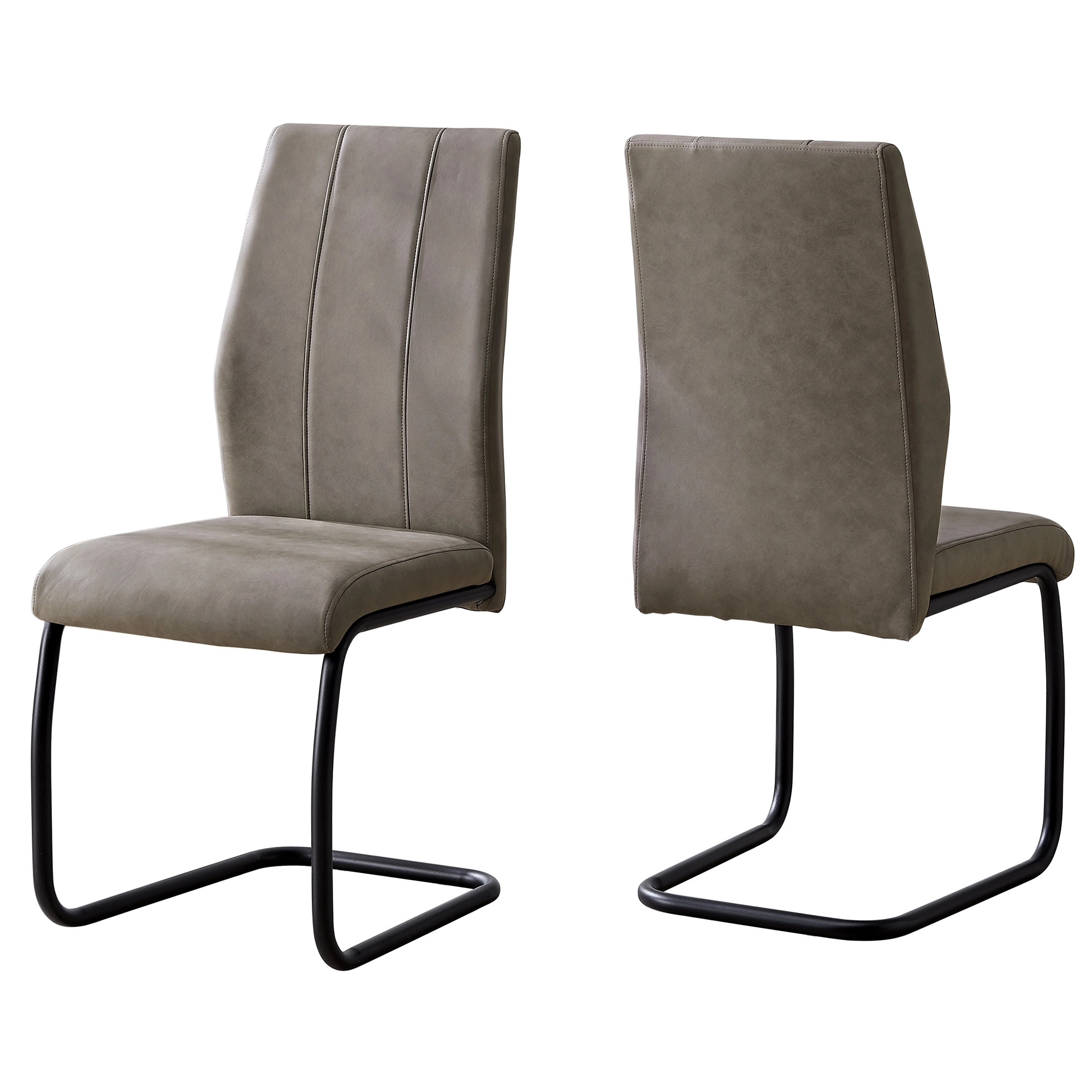 Monarch Specialties Monarch Dining Chairs Taupe Fabric And Black Metal - 39-in H - Set Of 2 - Image 6