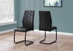 Monarch Specialties Monarch Dining Chairs Black Leather Look And Metal - 39-in H - 2pcs