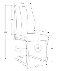 Monarch Specialties Monarch Dining Chairs Grey Fabric And Black Metal - 39-in H - Set Of 2