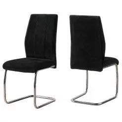 Monarch Specialties Monarch Dining Chairs Black Velvet And Chrome - 39-in - Set Of 2