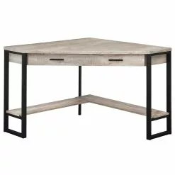 Monarch Specialties Monarch Corner Computer Desk - Taupe Reclaimed Wood - 48-in