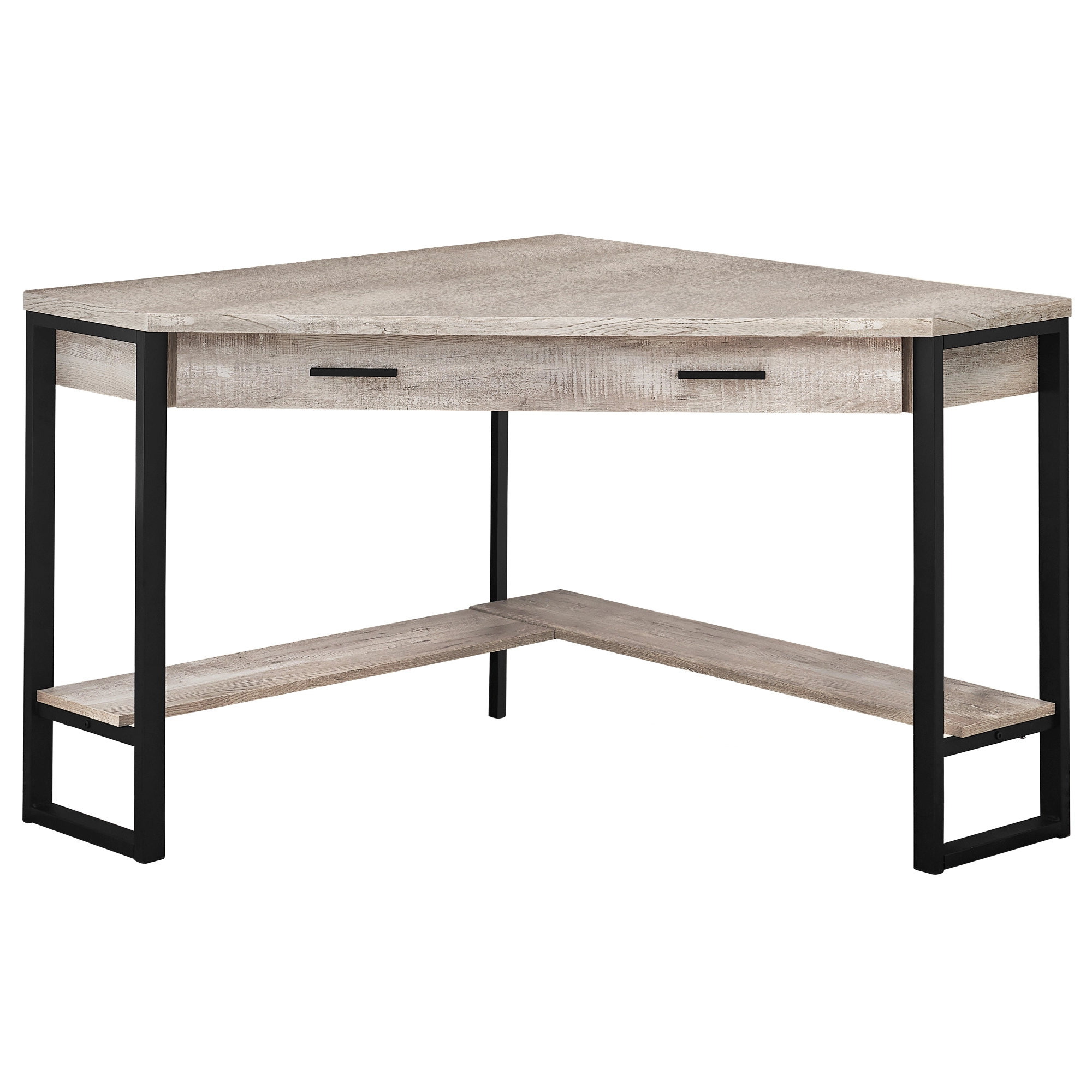 Monarch Specialties Monarch Corner Computer Desk - Taupe Reclaimed Wood - 48-in
