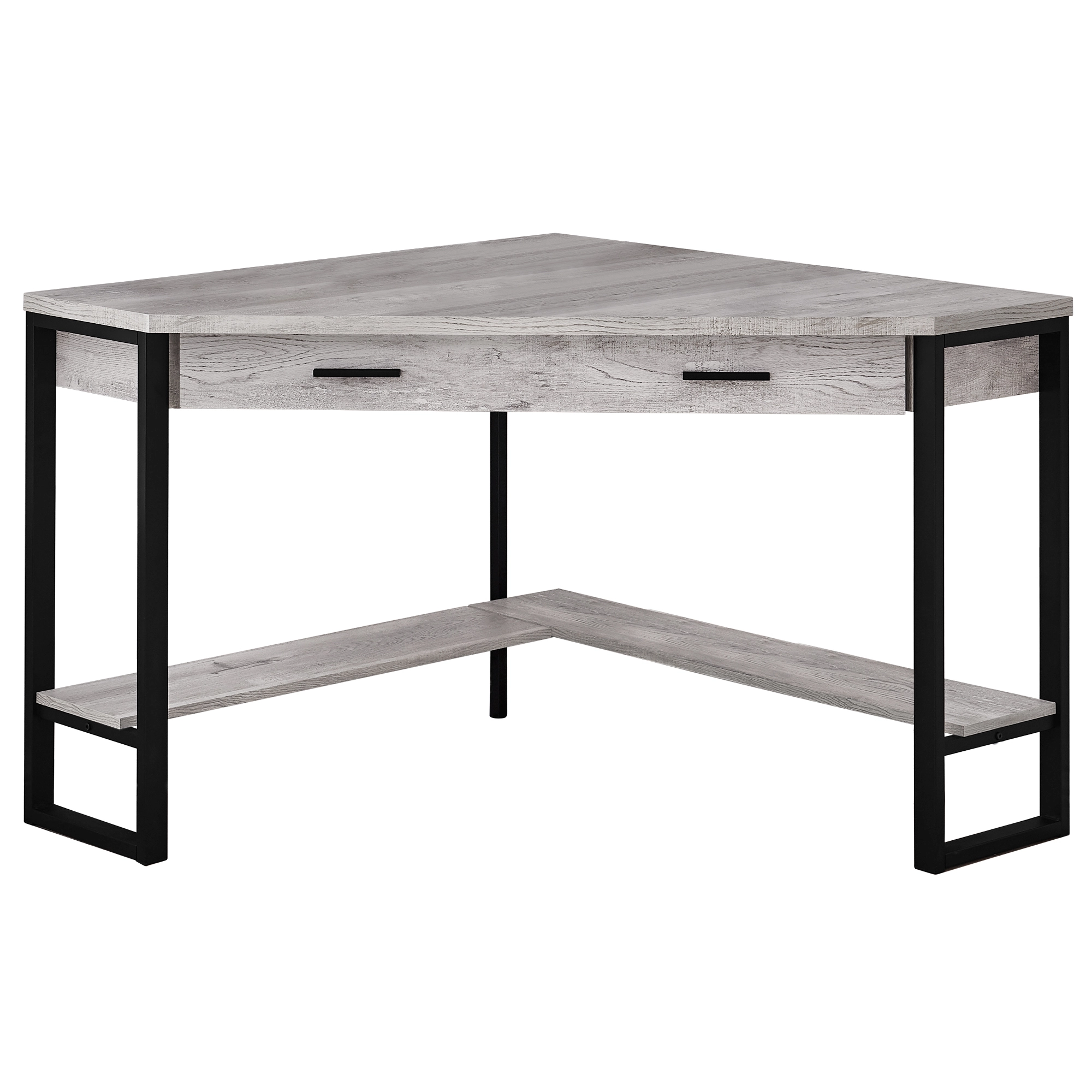 Monarch Specialties Monarch Corner Computer Desk - Grey Reclaimed Wood - 48-in - Image 2