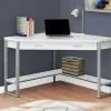 Monarch Specialties Monarch Corner Computer Desk - White And Silver Metal - 42-in