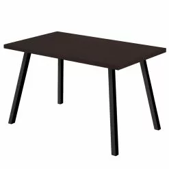 Monarch Specialties Monarch Dining Table - Cappuccino / Black Metal - 36-in X 60-in