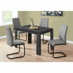 Monarch Specialties Monarch Dining Table - Black Reclaimed Wood-Look - 32-in X 48-in