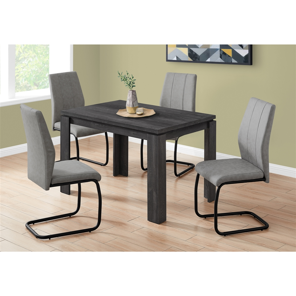 Monarch Specialties Monarch Dining Table - Black Reclaimed Wood-Look - 32-in X 48-in
