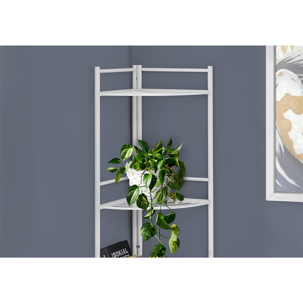 Monarch Specialties Bookcase Etagere - White Finish And White Metal - 62-in H - Image 4
