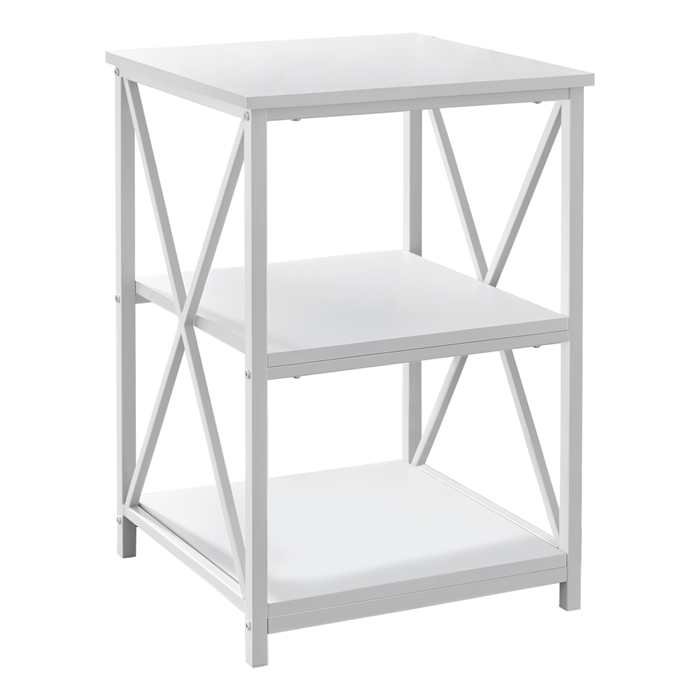 Monarch Specialties Accent Table - White Finish And White Metal - 26-in H - Image 4