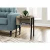 Monarch Specialties Accent Table - Dark Taupe Finish And Black Metal - 23-in H