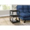 Monarch Specialties Accent Table - Espresso Finish And Black Metal - 26-in H