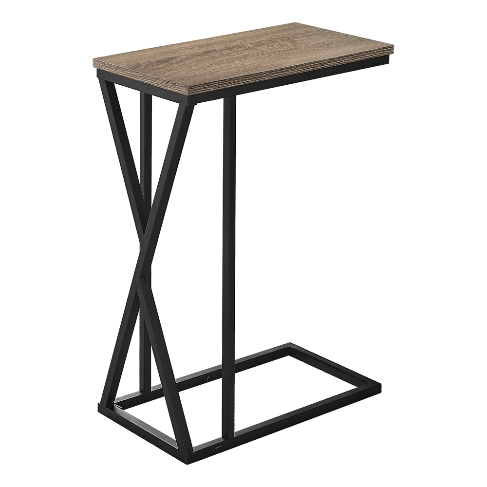 Monarch Specialties Accent Table - Dark Taupe Finish And Black Metal - 25-in H - Image 6