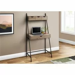 Monarch Specialties Computer Desk Dark Taupe And Black Metal - 32-in L