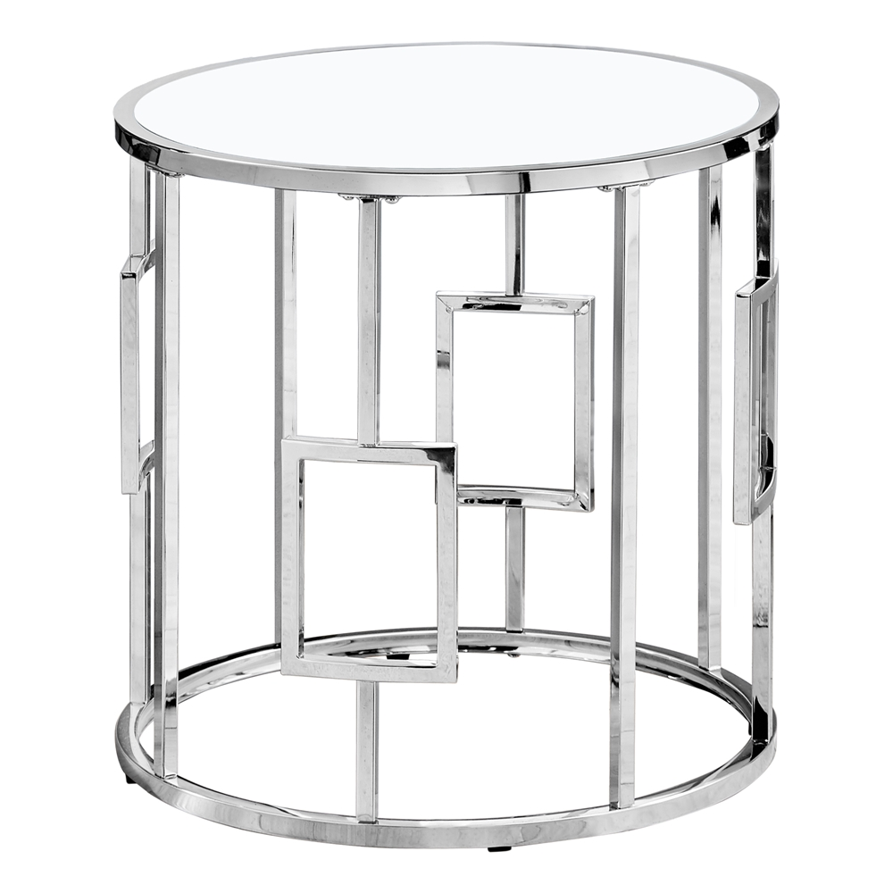 Monarch Specialties Accent Table - Chrome Metal With Tempered Glass - 23-in H - Image 2