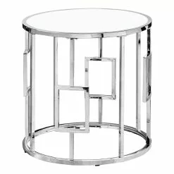 Monarch Specialties Accent Table - Chrome Metal With Tempered Glass - 23-in H