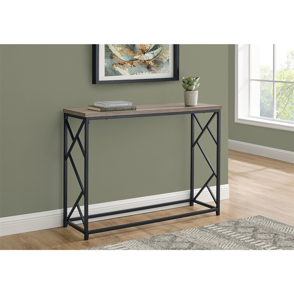 Monarch Specialties Console Table Taupe And Black Metal - 44-in L - Image 5