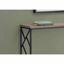 Monarch Specialties Console Table Taupe And Black Metal - 44-in L