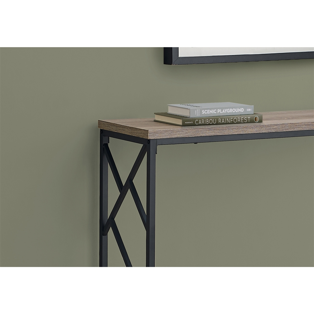Monarch Specialties Console Table Taupe And Black Metal - 44-in L