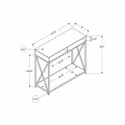 Monarch Specialties Console Table In Taupe And Black Metal - 48-in L