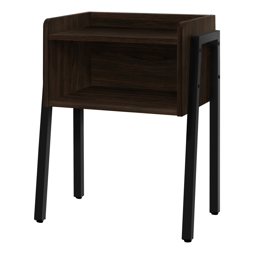 Monarch Specialties Accent Table - Espresso Finish And Black Metal - 23-in H - Image 4